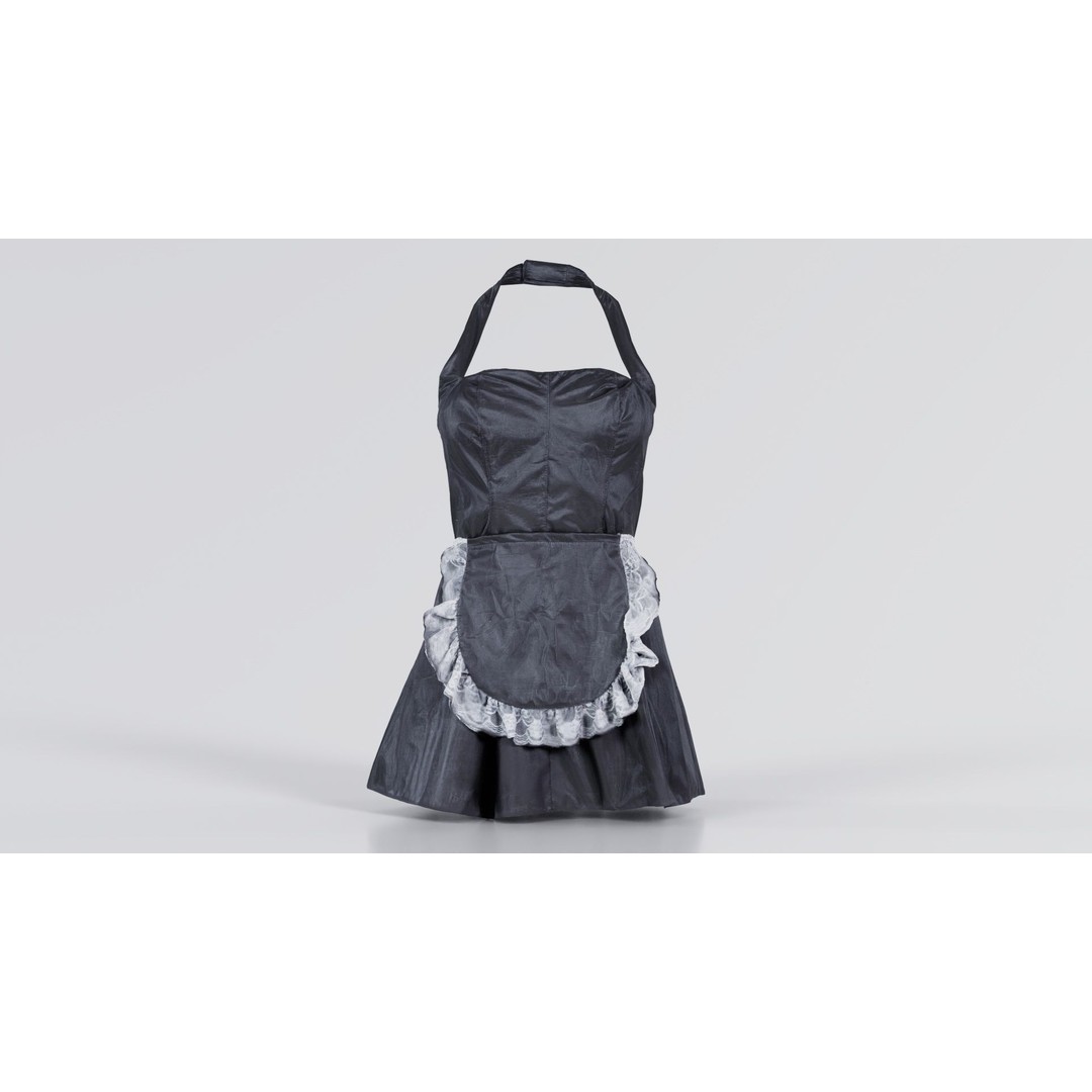 Vinyl Maid Dress 3D Model – Low Poly Character Clothing, FBX, Blender - View 10
