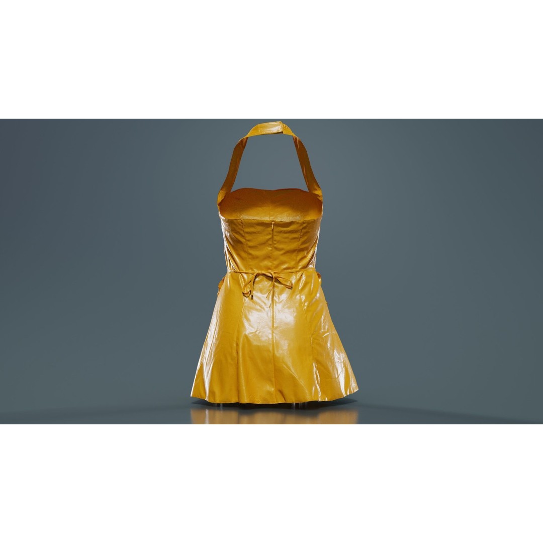 Vinyl Maid Dress 3D Model – Low Poly Character Clothing, FBX, Blender - View 15