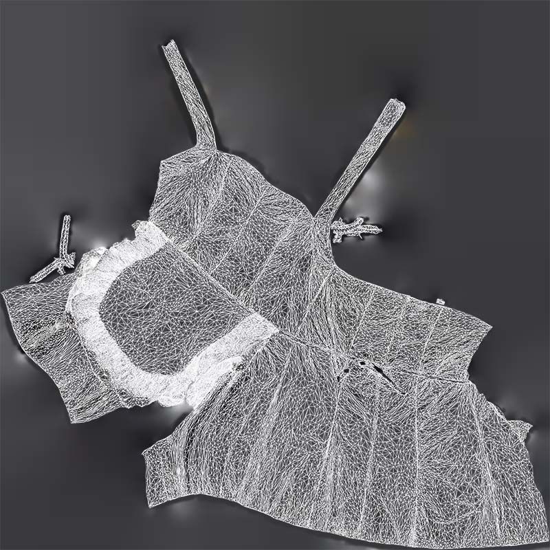 Vinyl Maid Dress 3D Model – Low Poly Character Clothing, FBX, Blender - View 16