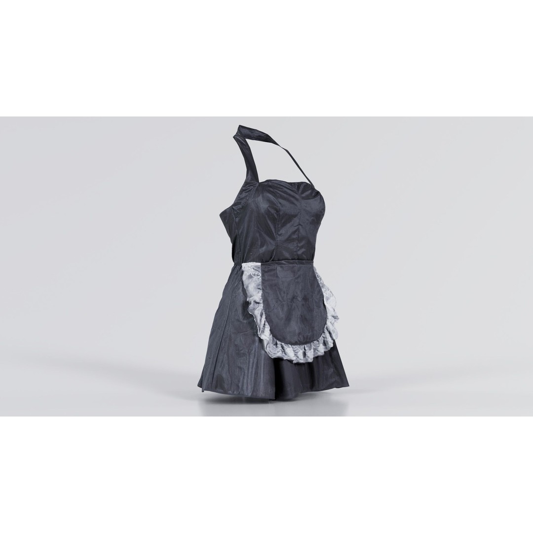 Vinyl Maid Dress 3D Model – Low Poly Character Clothing, FBX, Blender - View 5
