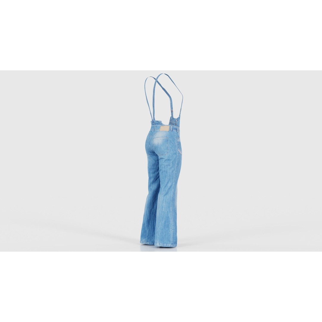 Jeans Salopet Long 3D Model – Low Poly Denim Overalls, FBX/Blender - View 21