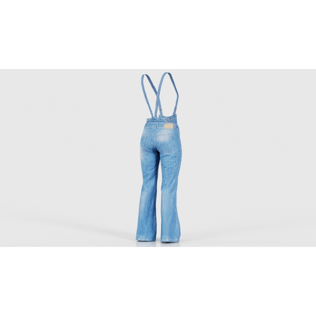Jeans Salopet Long 3D Model – Low Poly Denim Overalls, FBX/Blender - View 22