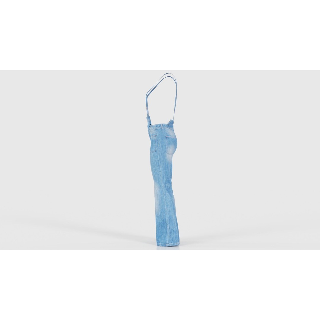 Jeans Salopet Long 3D Model – Low Poly Denim Overalls, FBX/Blender - View 26