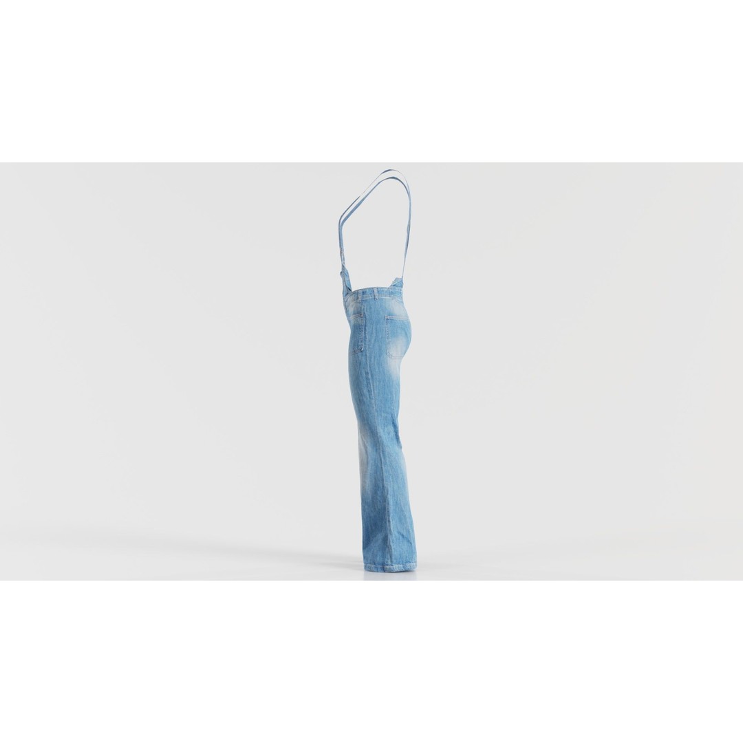 Jeans Salopet Long 3D Model – Low Poly Denim Overalls, FBX/Blender - View 7