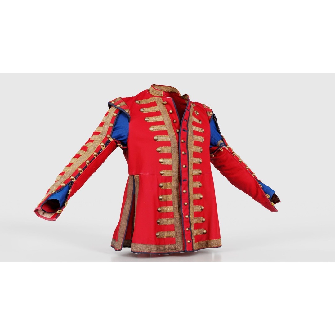 Red Stud Jacket 3D Model – Low Poly Military Outerwear, FBX, PBR - View 18