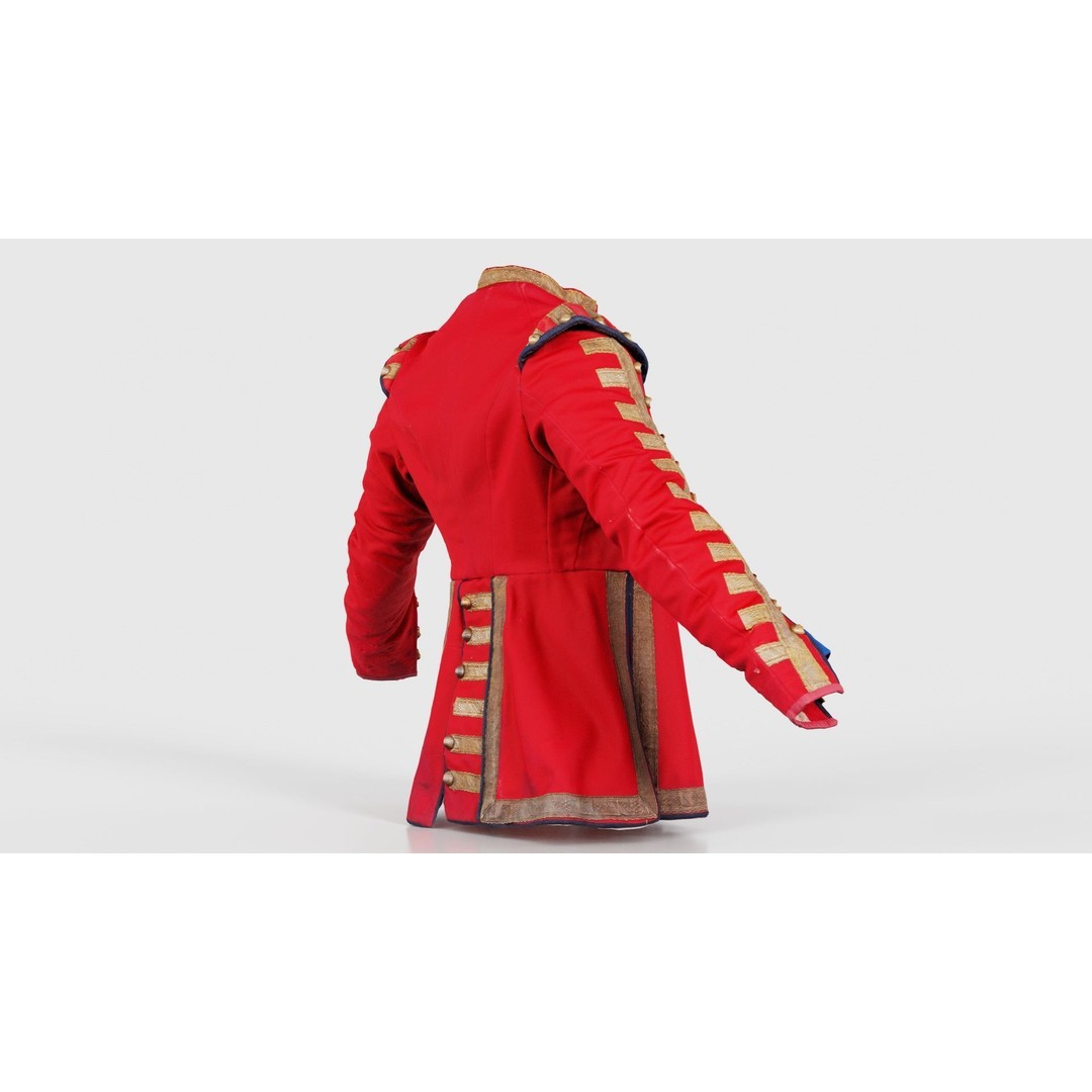 Red Stud Jacket 3D Model – Low Poly Military Outerwear, FBX, PBR - View 21