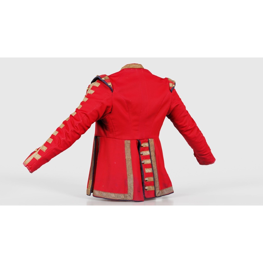Red Stud Jacket 3D Model – Low Poly Military Outerwear, FBX, PBR - View 24