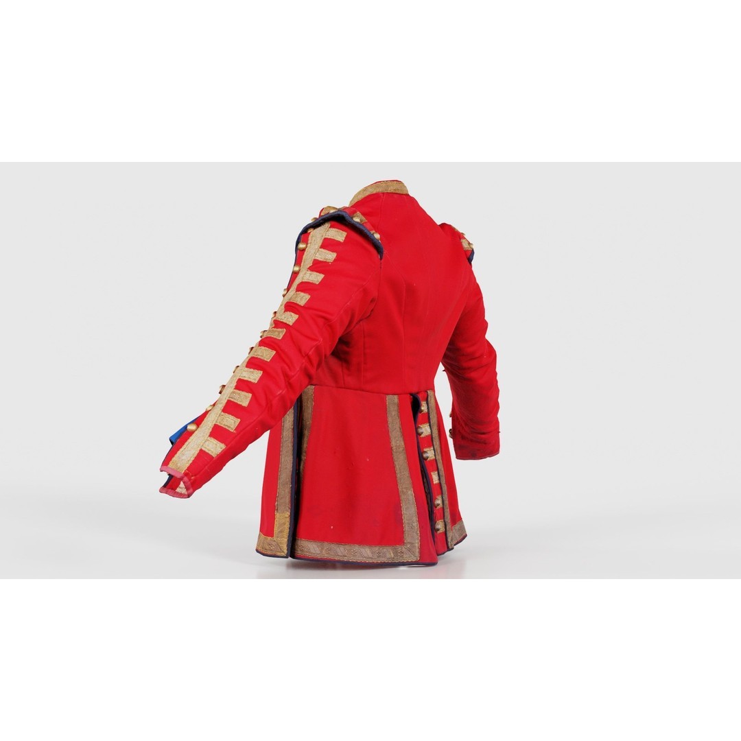 Red Stud Jacket 3D Model – Low Poly Military Outerwear, FBX, PBR - View 25