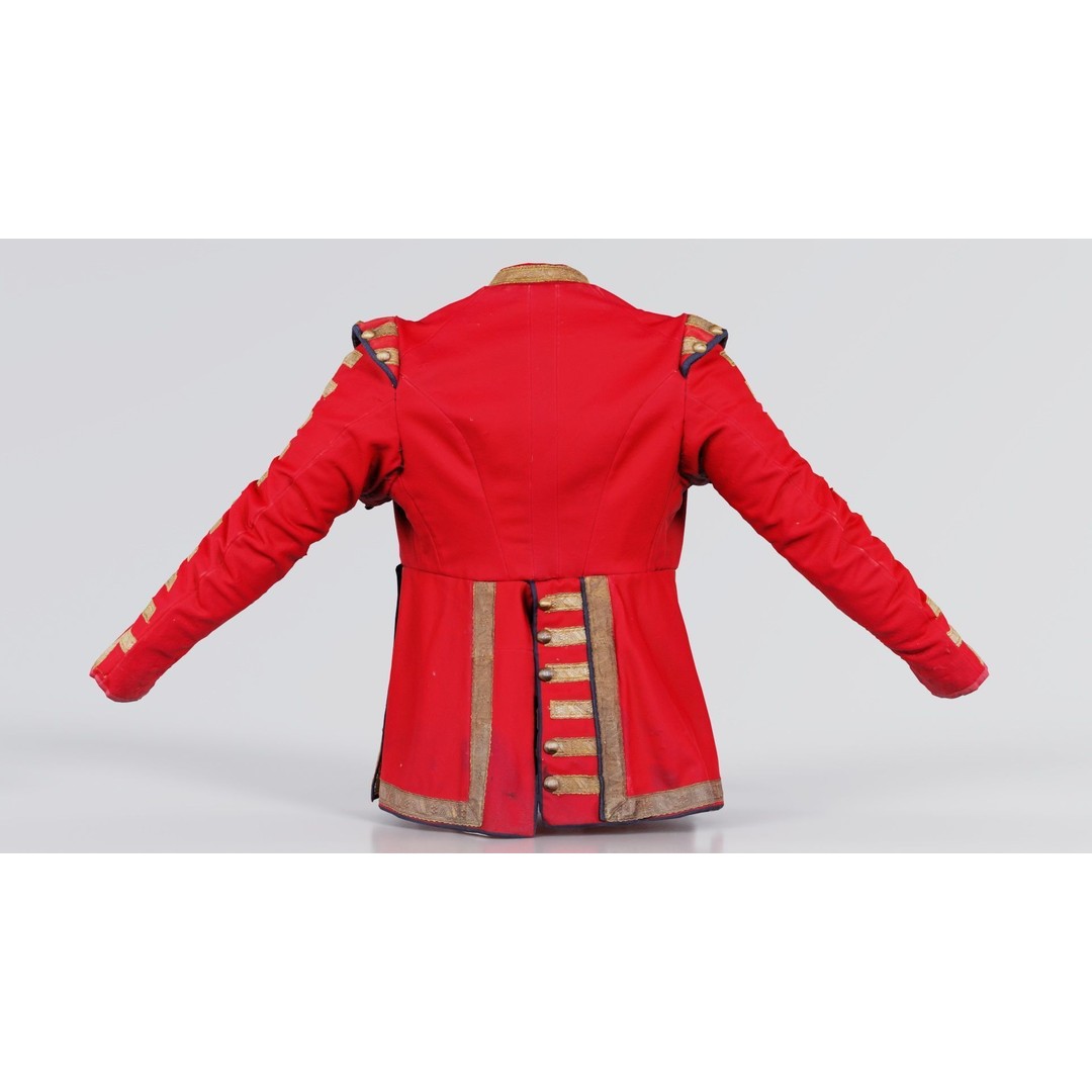 Red Stud Jacket 3D Model – Low Poly Military Outerwear, FBX, PBR - View 9