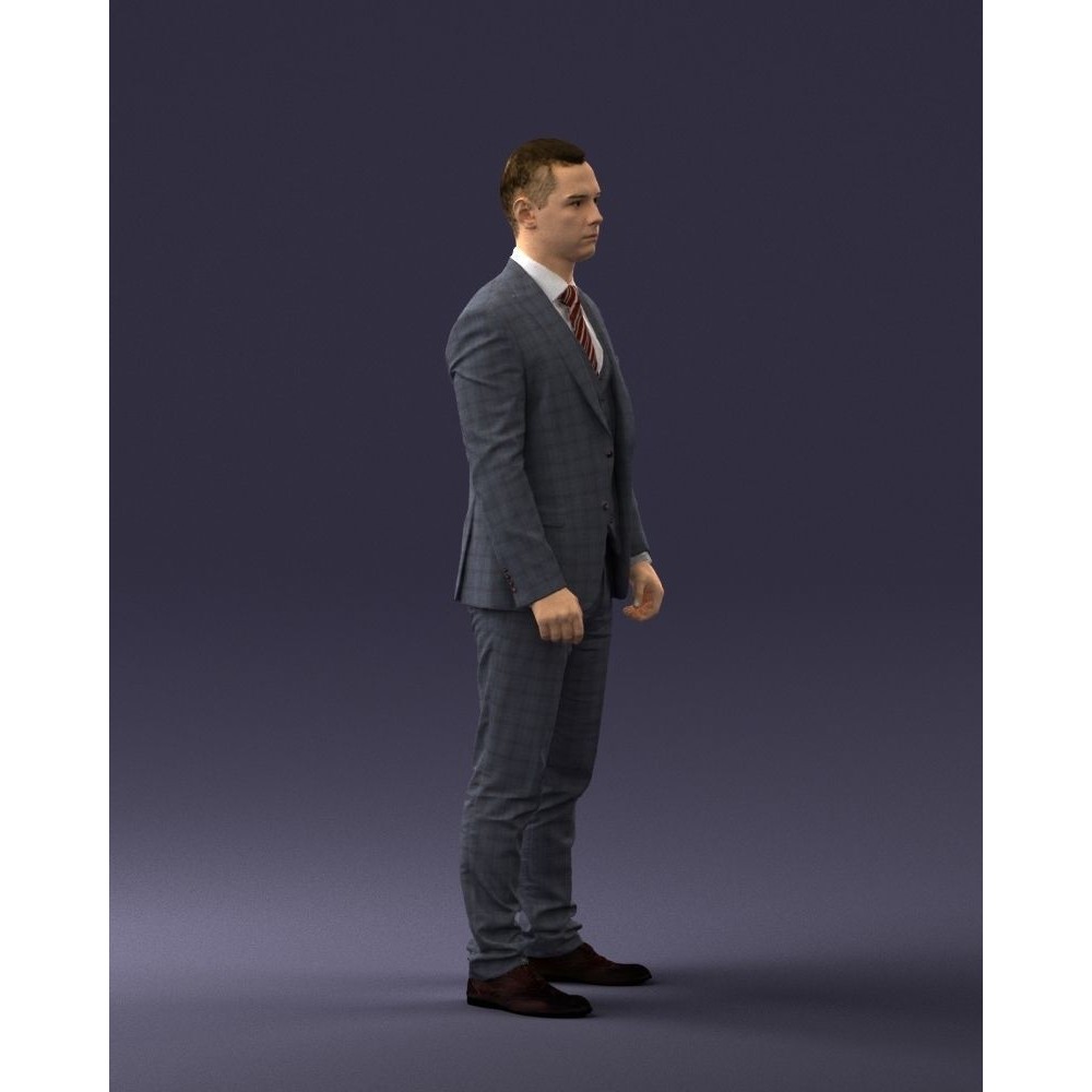 Businessman 3D Model – Realistic Male Character in Suit, FBX, OBJ - View 11