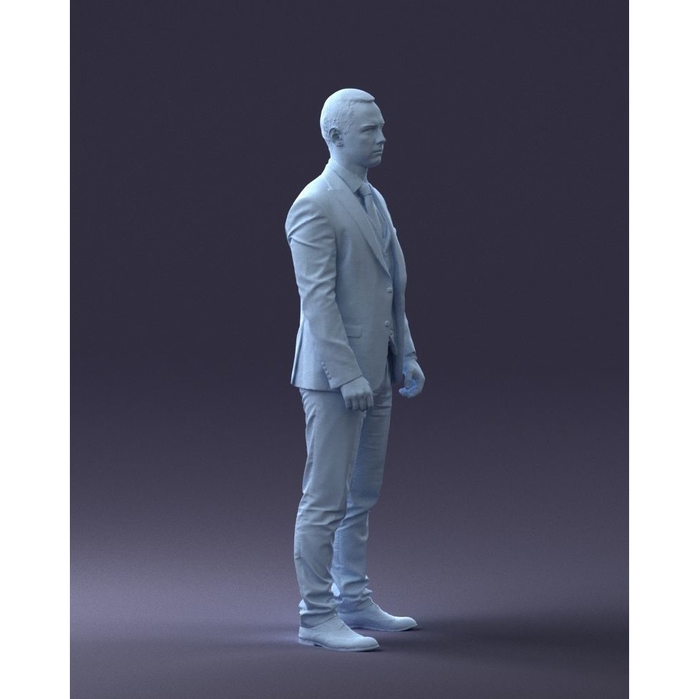 Businessman 3D Model – Realistic Male Character in Suit, FBX, OBJ - View 12
