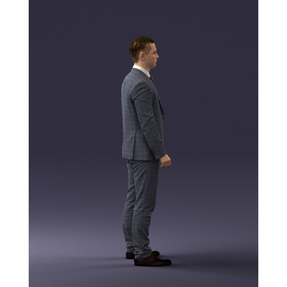 Businessman 3D Model – Realistic Male Character in Suit, FBX, OBJ - View 14