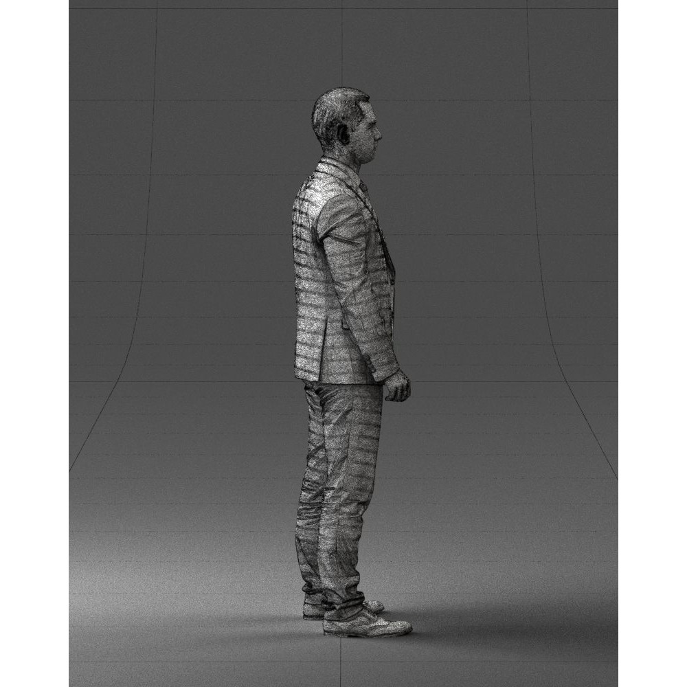 Businessman 3D Model – Realistic Male Character in Suit, FBX, OBJ - View 16