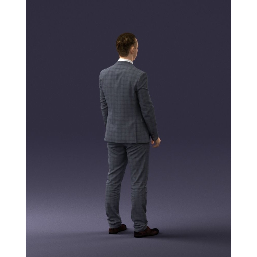 Businessman 3D Model – Realistic Male Character in Suit, FBX, OBJ - View 17
