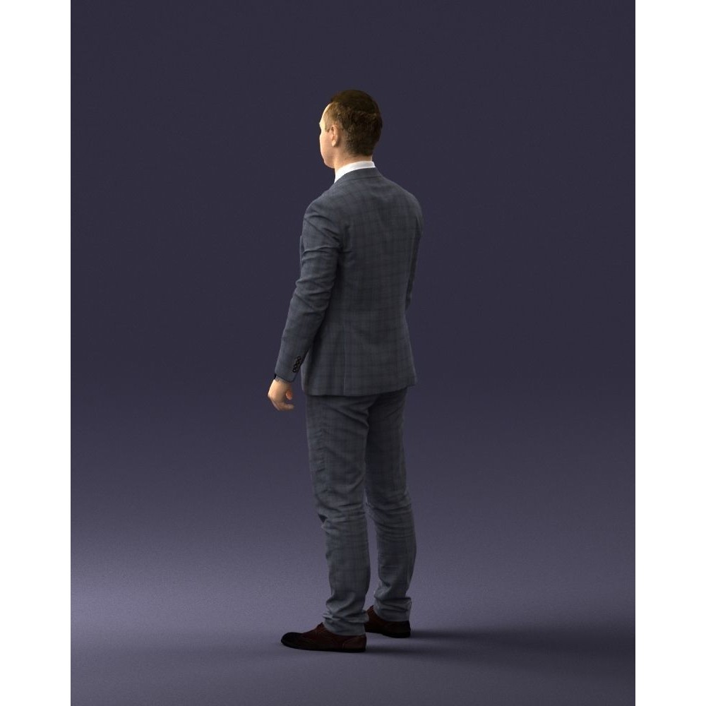 Businessman 3D Model – Realistic Male Character in Suit, FBX, OBJ - View 23