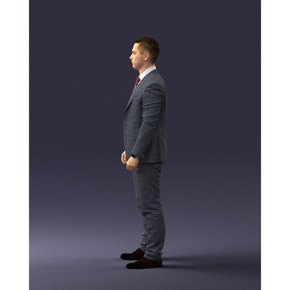 Businessman 3D Model – Realistic Male Character in Suit, FBX, OBJ - View 26
