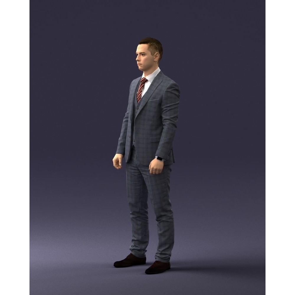 Businessman 3D Model – Realistic Male Character in Suit, FBX, OBJ - View 29