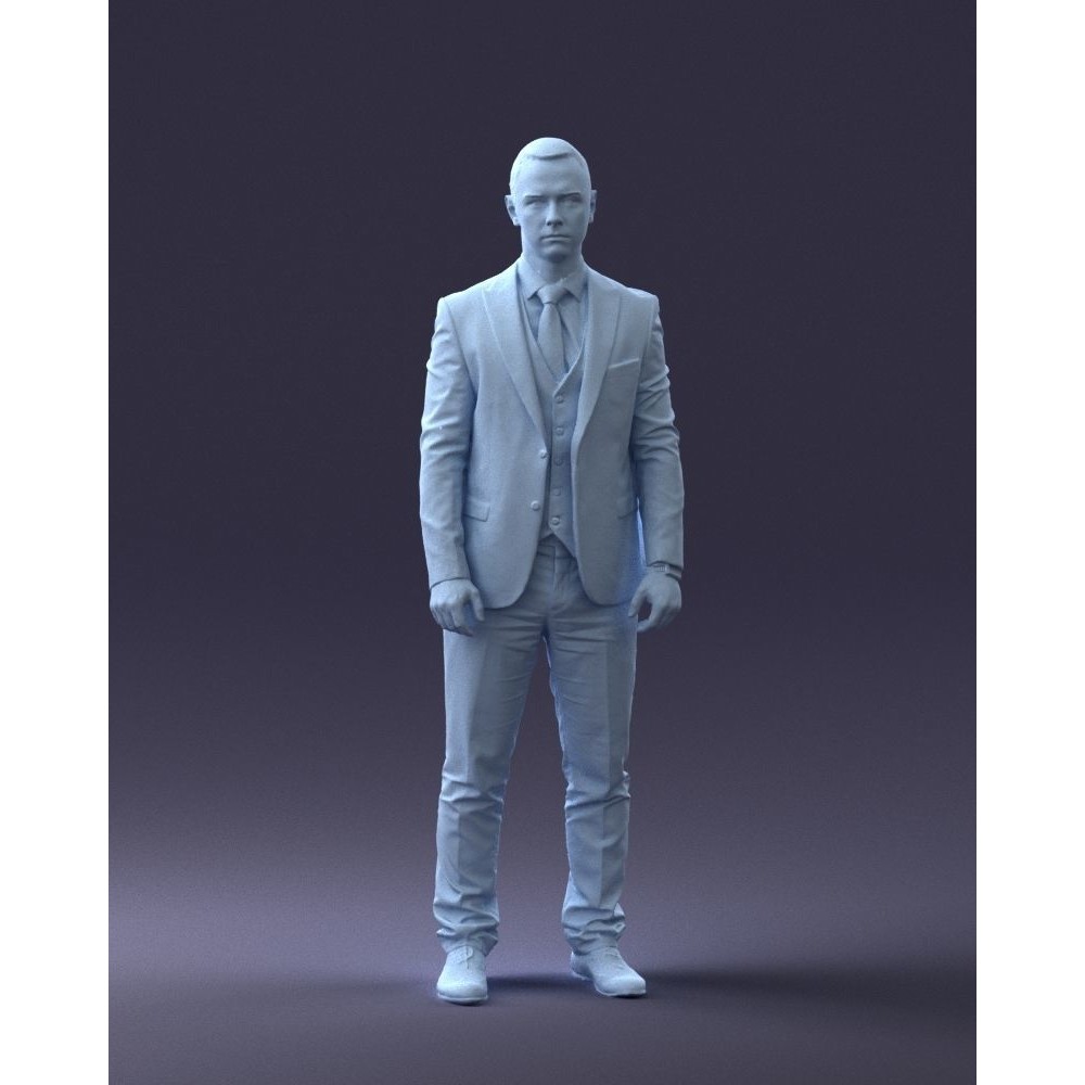 Businessman 3D Model – Realistic Male Character in Suit, FBX, OBJ - View 3