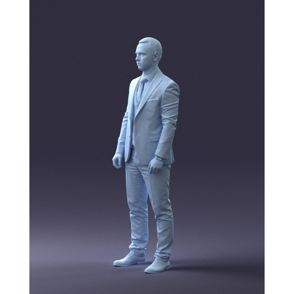 Businessman 3D Model – Realistic Male Character in Suit, FBX, OBJ - View 30