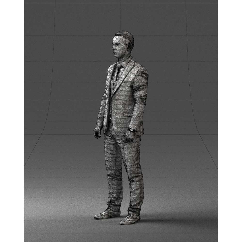 Businessman 3D Model – Realistic Male Character in Suit, FBX, OBJ - View 31