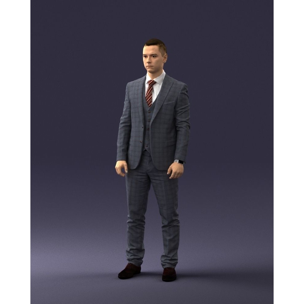 Businessman 3D Model – Realistic Male Character in Suit, FBX, OBJ - View 32