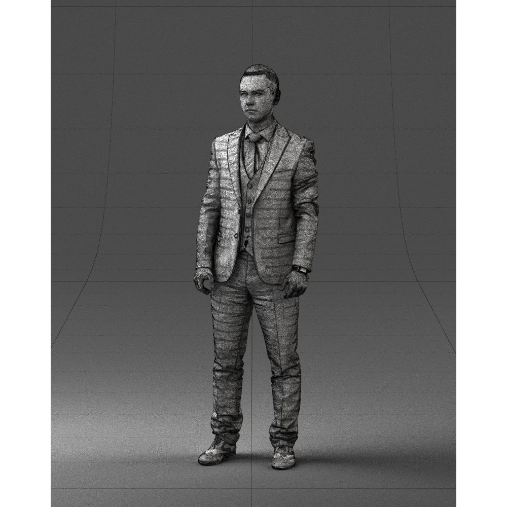Businessman 3D Model – Realistic Male Character in Suit, FBX, OBJ - View 34