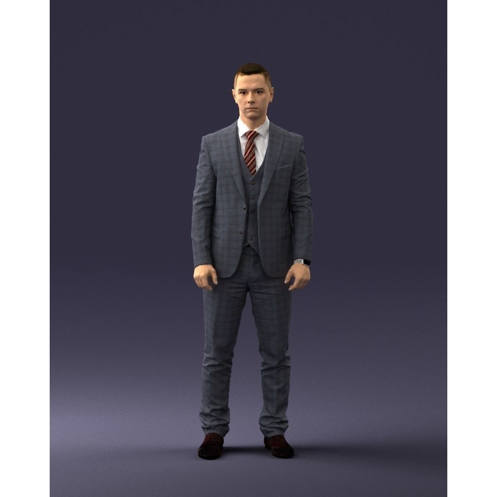 Businessman 3D Model – Realistic Male Character in Suit, FBX, OBJ - View 35