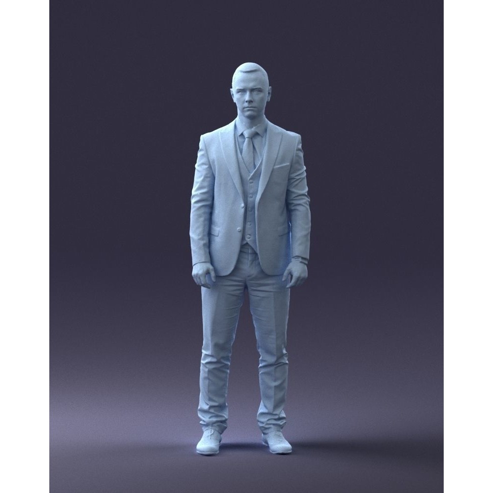 Businessman 3D Model – Realistic Male Character in Suit, FBX, OBJ - View 36