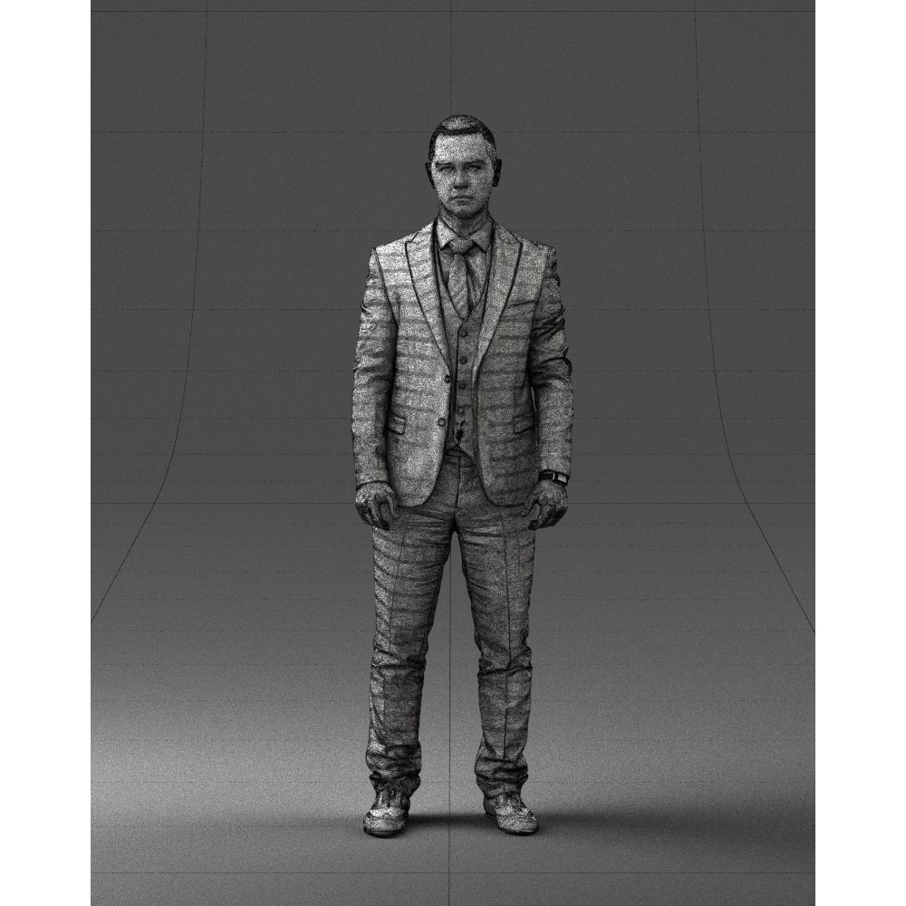 Businessman 3D Model – Realistic Male Character in Suit, FBX, OBJ - View 37