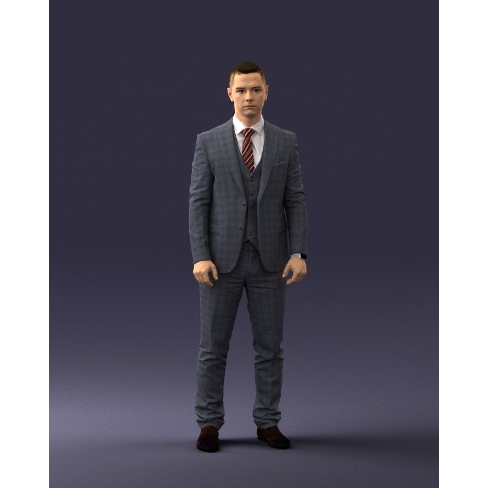 Businessman 3D Model – Realistic Male Character in Suit, FBX, OBJ - View 38