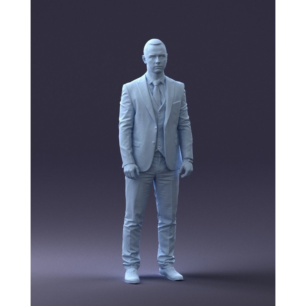 Businessman 3D Model – Realistic Male Character in Suit, FBX, OBJ - View 6