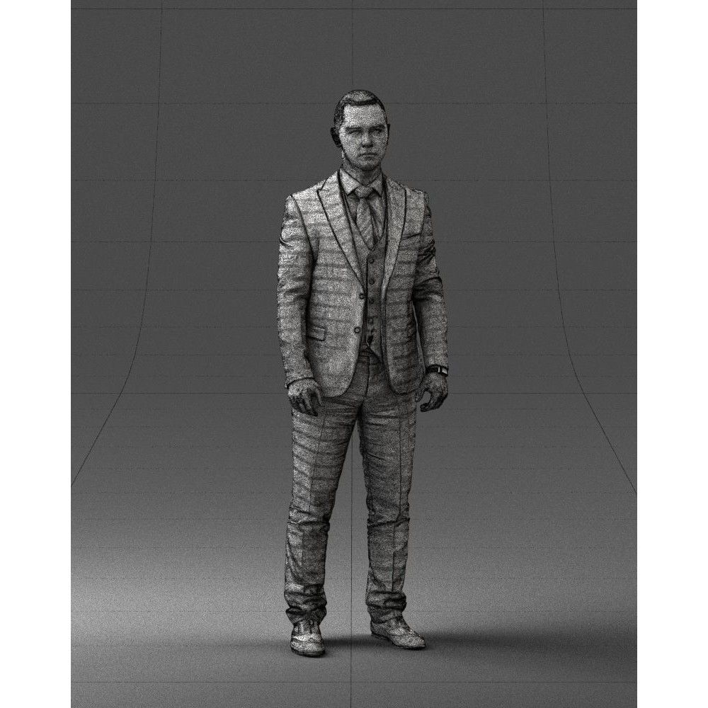 Businessman 3D Model – Realistic Male Character in Suit, FBX, OBJ - View 7