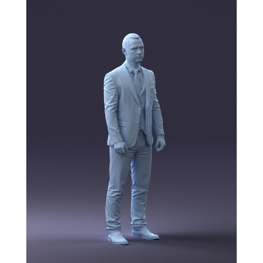 Businessman 3D Model – Realistic Male Character in Suit, FBX, OBJ - View 9