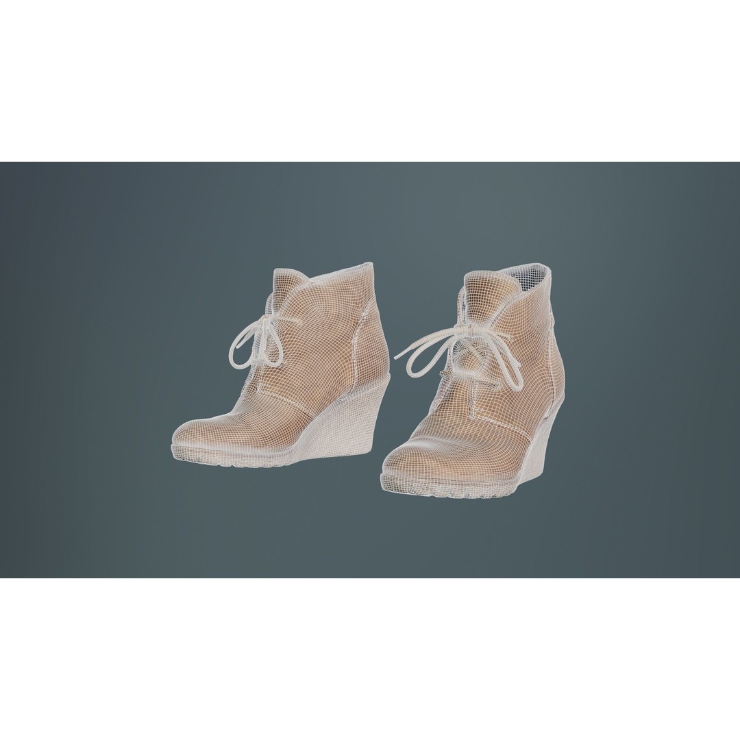 Brown Sleeve Boots 3D Model – Low Poly Character Footwear, FBX, Blender - View 11