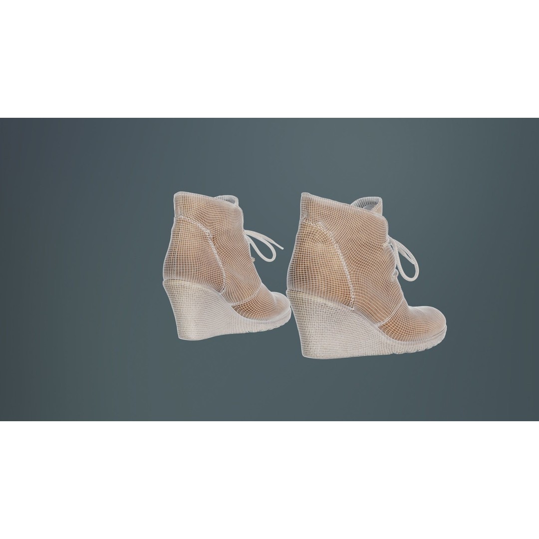 Brown Sleeve Boots 3D Model – Low Poly Character Footwear, FBX, Blender - View 12