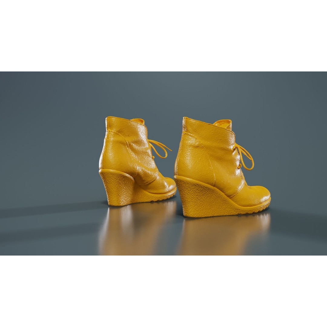 Brown Sleeve Boots 3D Model – Low Poly Character Footwear, FBX, Blender - View 15