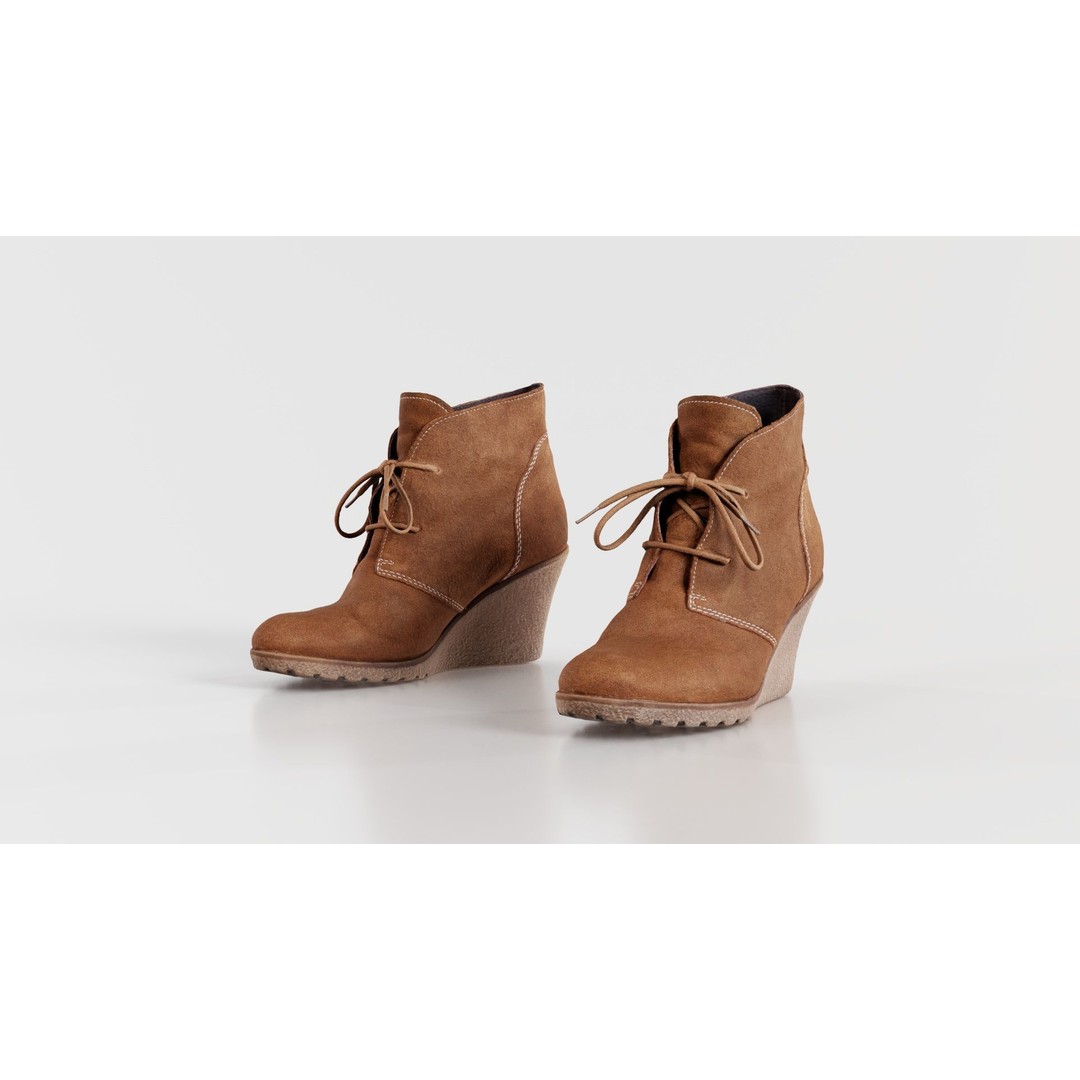 Brown Sleeve Boots 3D Model – Low Poly Character Footwear, FBX, Blender - View 8