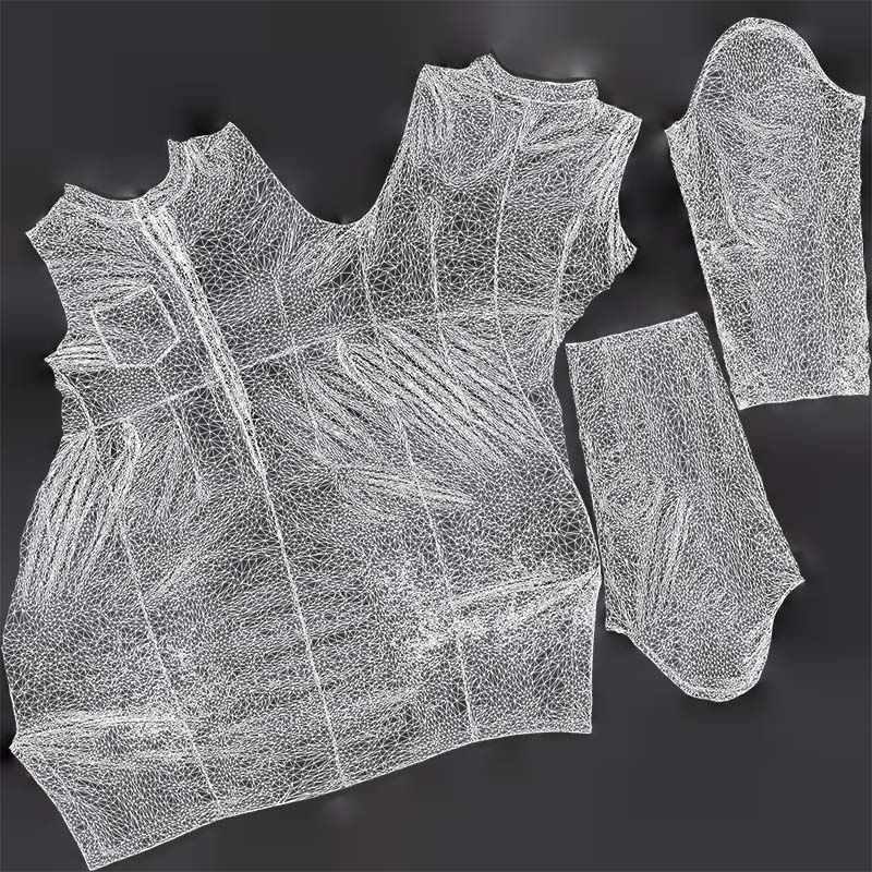 Split Leather Zipper Dress 3D Model – Low Poly Game Asset, FBX, Blender - View 16