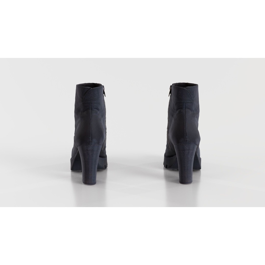 Black Leather Zipper Boots 3D Model – Low Poly Game Asset, FBX, Blender - View 5