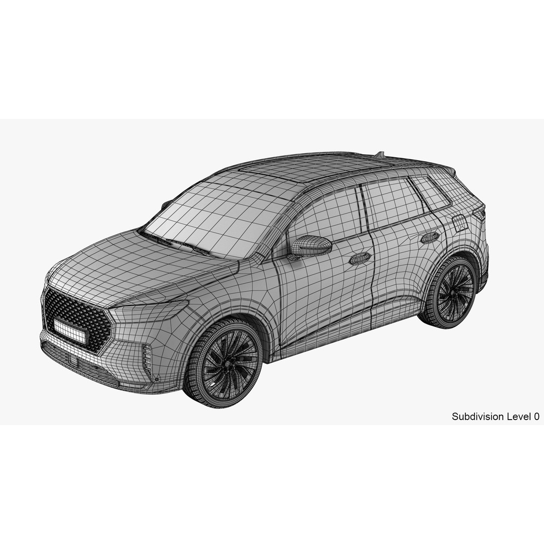Generic Hybrid SUV 3D Model – Subdivision Ready, FBX & Blender Formats - View 31