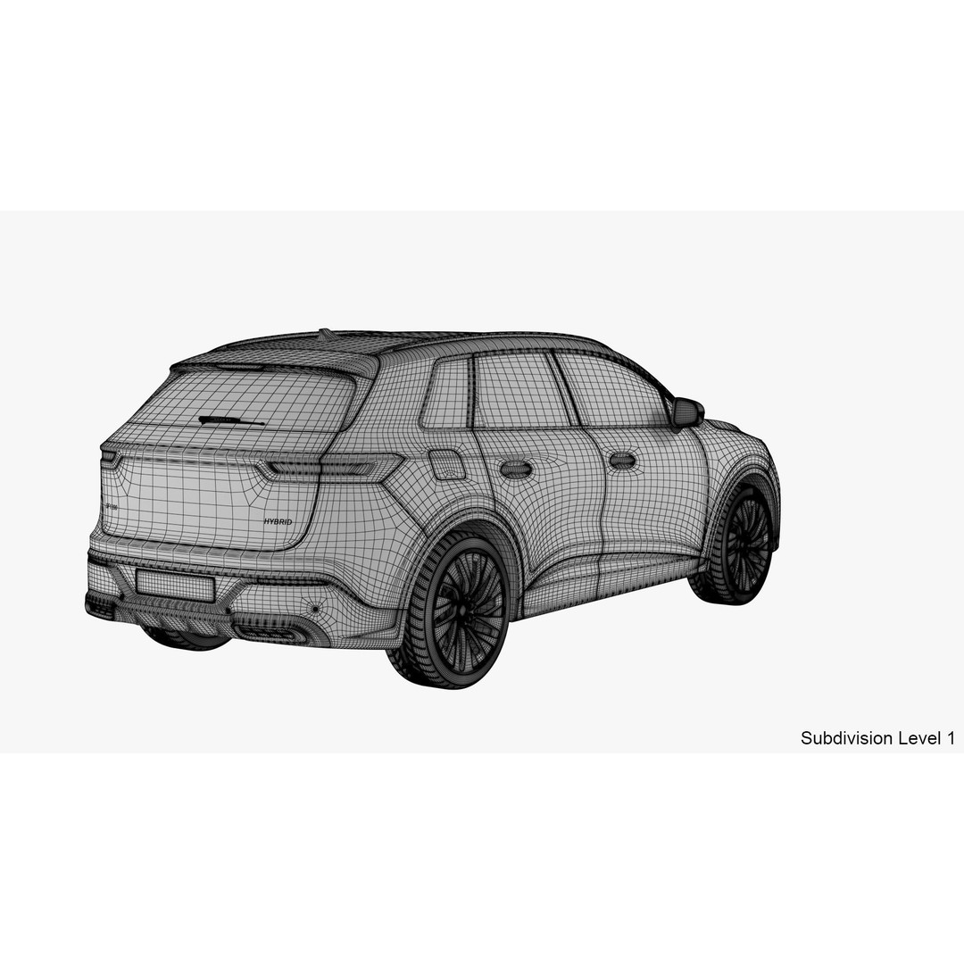 Generic Hybrid SUV 3D Model – Subdivision Ready, FBX & Blender Formats - View 34