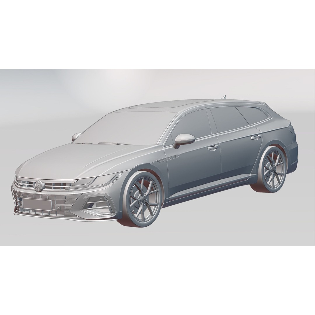 Volkswagen Arteon Shooting Brake R 2021 3D Model – Low Poly Game Asset, FBX - View 21