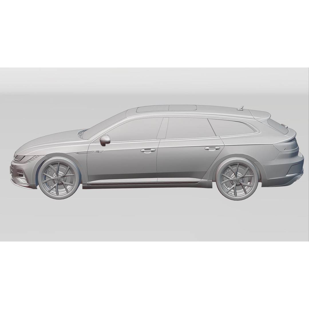 Volkswagen Arteon Shooting Brake R 2021 3D Model – Low Poly Game Asset, FBX - View 22