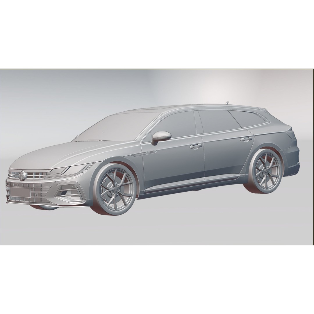 Volkswagen Arteon Shooting Brake R 2021 3D Model – Low Poly Game Asset, FBX - View 23