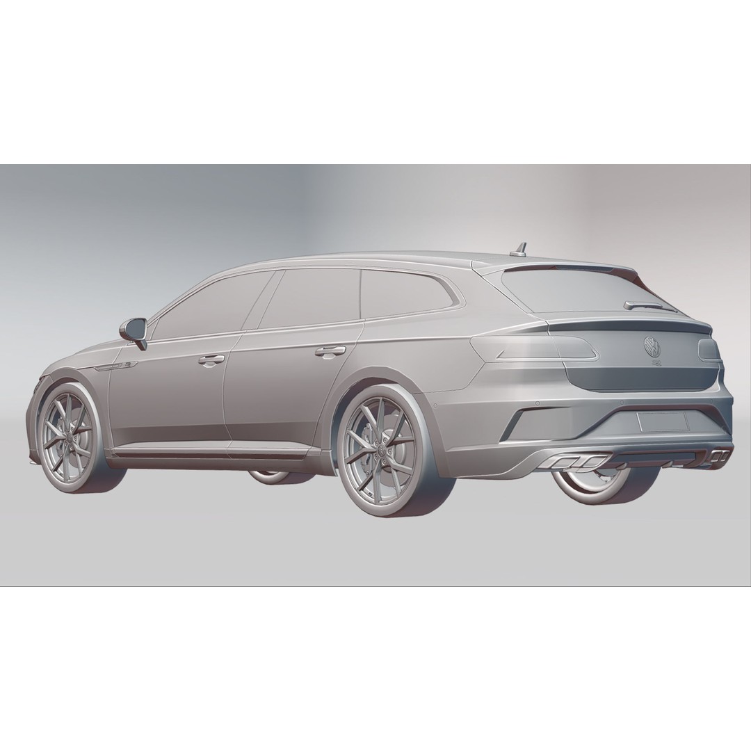 Volkswagen Arteon Shooting Brake R 2021 3D Model – Low Poly Game Asset, FBX - View 27