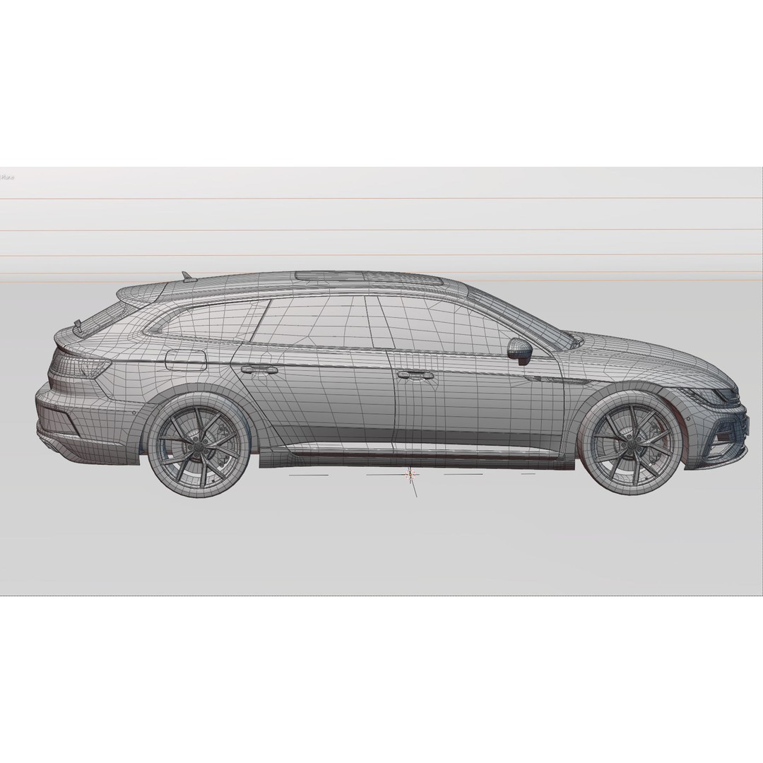 Volkswagen Arteon Shooting Brake R 2021 3D Model – Low Poly Game Asset, FBX - View 29