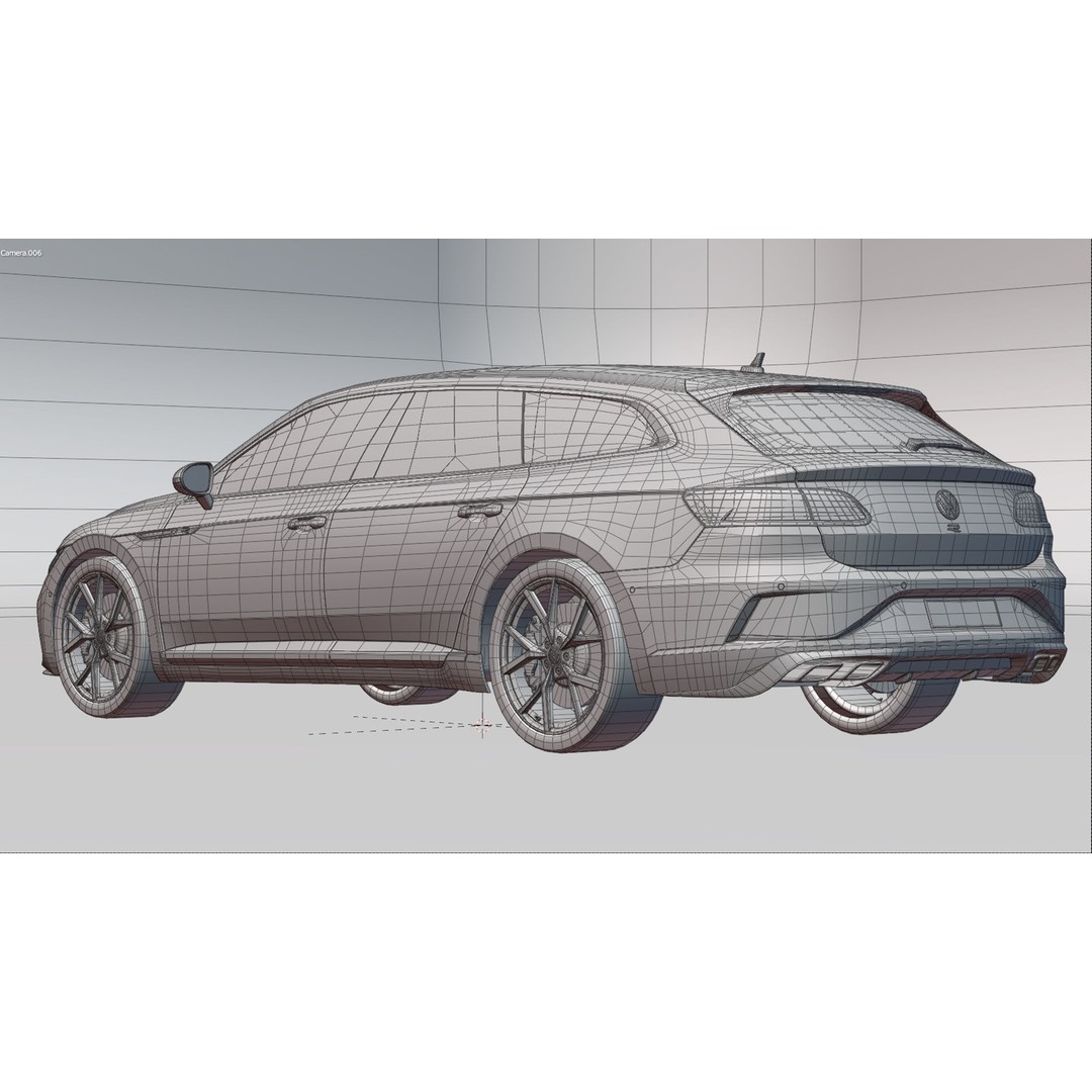 Volkswagen Arteon Shooting Brake R 2021 3D Model – Low Poly Game Asset, FBX - View 30
