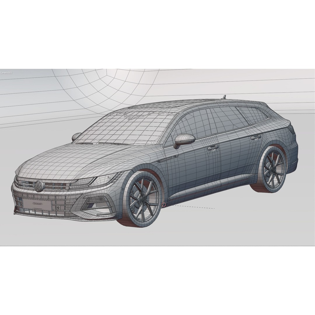 Volkswagen Arteon Shooting Brake R 2021 3D Model – Low Poly Game Asset, FBX - View 34