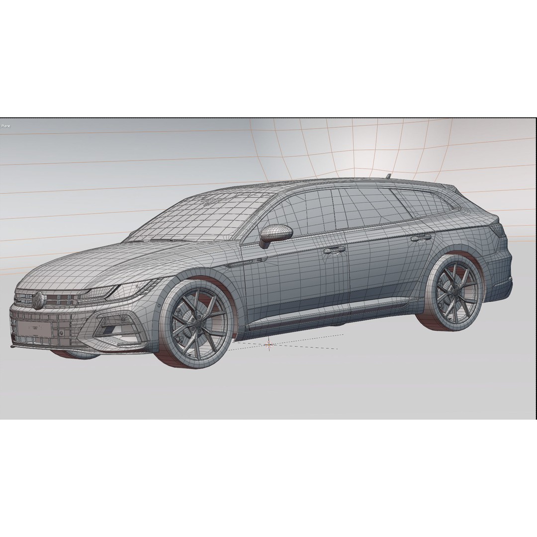 Volkswagen Arteon Shooting Brake R 2021 3D Model – Low Poly Game Asset, FBX - View 35