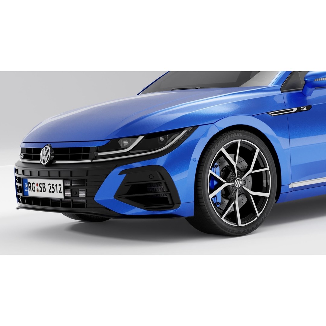 Volkswagen Arteon Shooting Brake R 2021 3D Model – Low Poly Game Asset, FBX - View 38